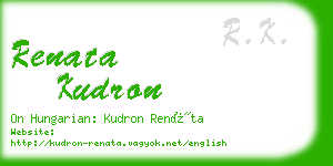 renata kudron business card